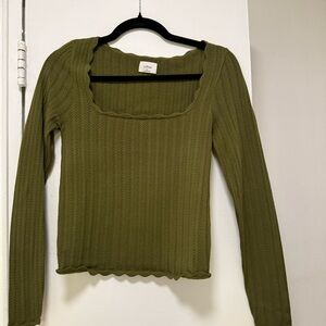 Wilfred Sage Green Ribbed Long Sleeve Top